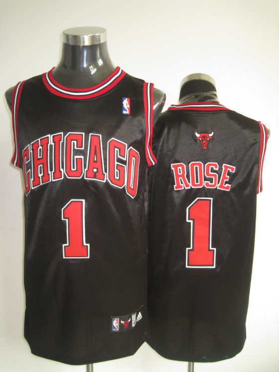 NBA Chicago Bulls 1 Derrick Rose Authentic Black Jersey
